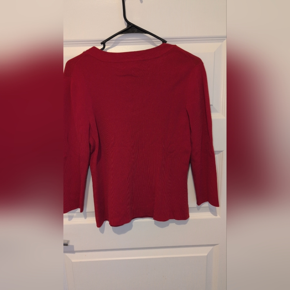 Cable & Gauge Red Embellished Top - Picture 4 of 7